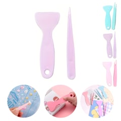 Set Pinza y Raspador para Stickers Pegatinas 2 Piezas Plástico