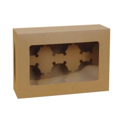 Caja 6x Cupcakes Kraft 24x16x7.5 cm. 10 Unidades