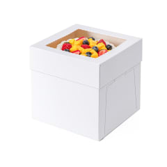 Caja Torta Cartulina con Visor 26x26x25 cm.