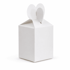 Set Cajas Cartulina Blanca Corazón 8.5x8.5x10 cm. - 6 Unidades