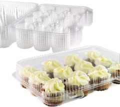 Pack 12 Cajas para 12x Minicupcakes Plástico Transparente