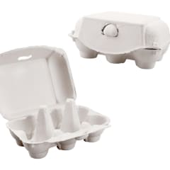Caja para 6 Huevos Cartón Blanco 6 Unidades