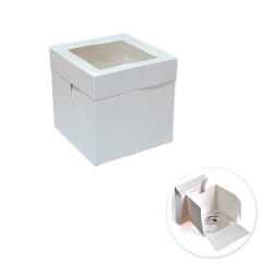 Caja Torta Cartulina con Visor 20x20x20 cm.