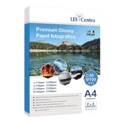 Papel Fotográfico Glossy 180 Gr. A4 100 Hojas Lee Centro