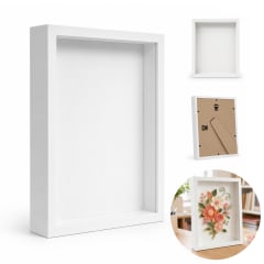 Marco Profundo Caja de Sombras Blanco 26,5x21,5x4,5 cm.