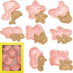 Set Cortador Marcador Vida Marina 8 Diseños