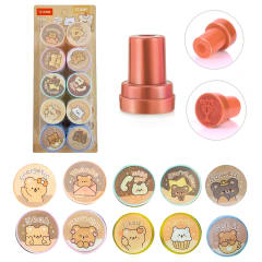 Set Timbres Sellos Goma Ositos 10 Piezas Rojo