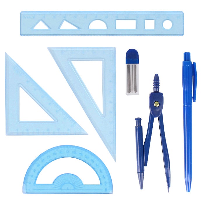 Kit Compás Portaminas Geometría Matemáticas Estuche 7 Piezas7