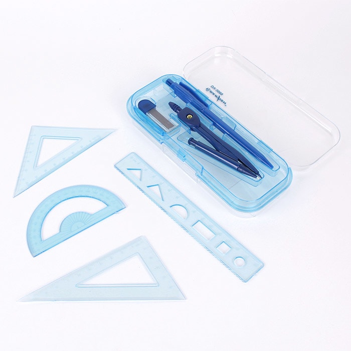 Kit Compás Portaminas Geometría Matemáticas Estuche 7 Piezas2