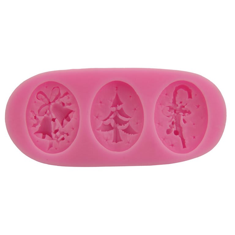 Molde Fondant 3 Monedas Navidad Silicona2
