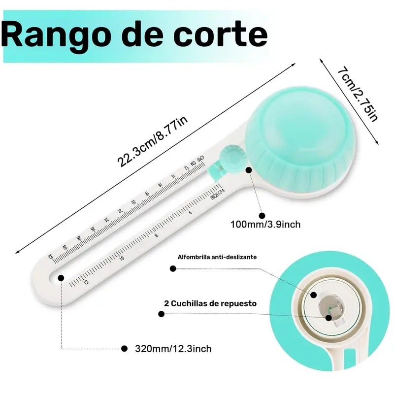 Cortador Circular Para Papel 10 A 32 Cm. Con Repuestos Kamei10