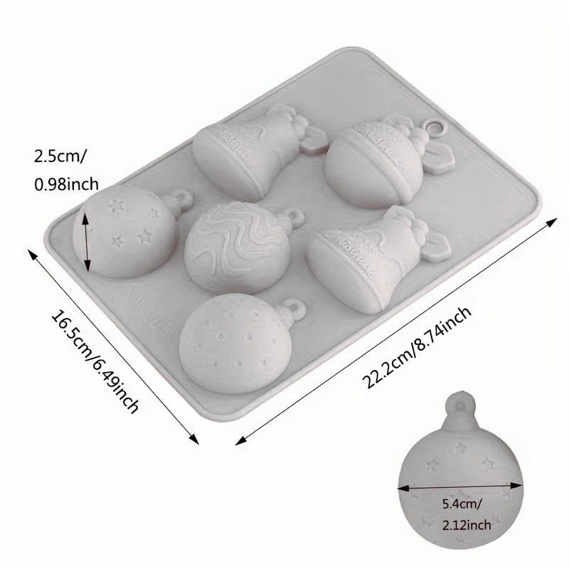 Molde Adornos Navideños 6 Cavidades Silicona5