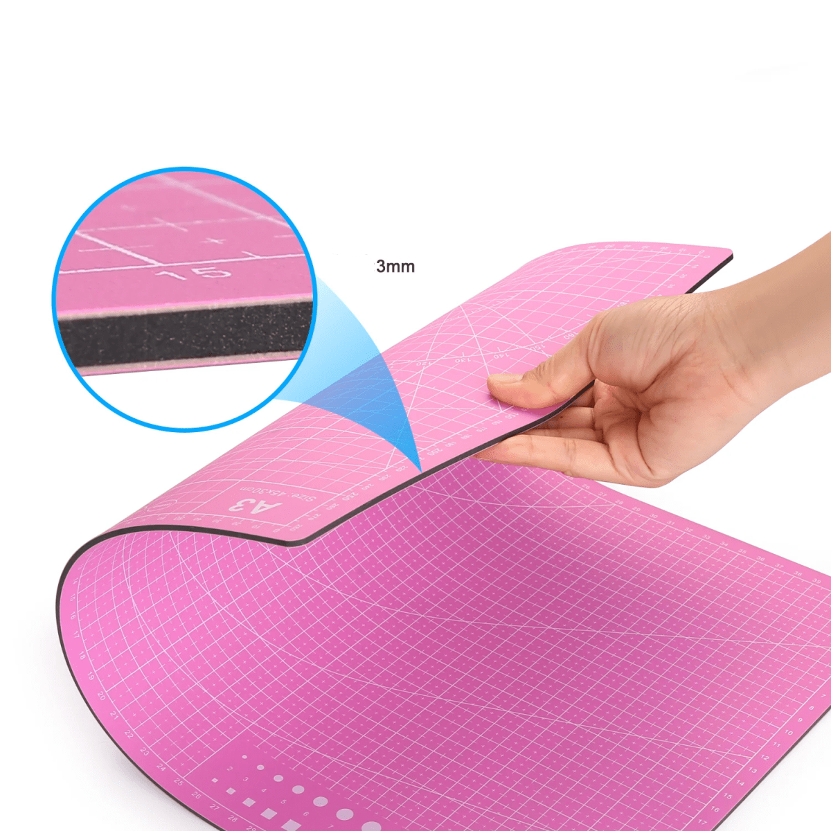 Tabla Base de Corte Salvacorte A3 Rosado 30x45 cm.5