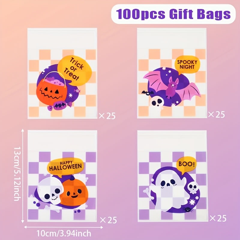 Bolsa Celofán Halloween N°1 10x10 con Adhesivo 100 Unidades7