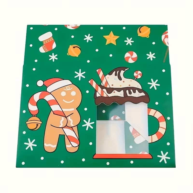 Set Cajas Navidad N°6 Hombre Jengibre Verde 4 Unidades2