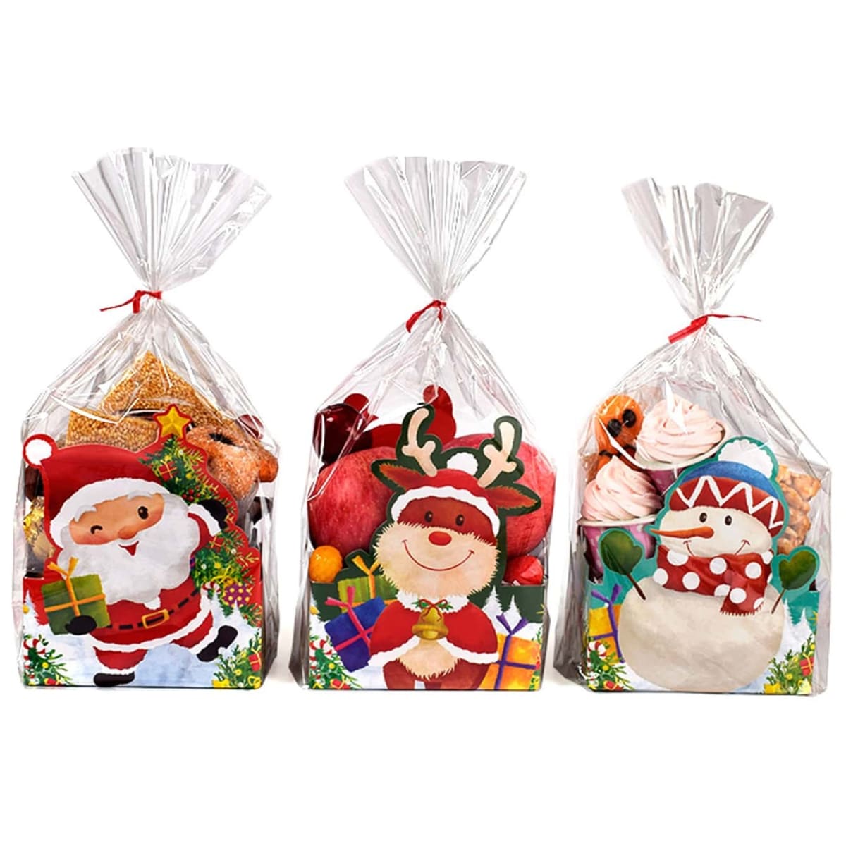 Set Bolsas con Base Cartulina Muñeco de Nieve 12x7x30 cm. - 10 Unidades7