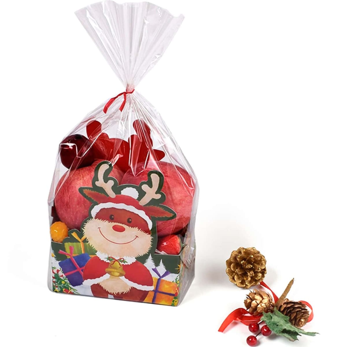 Set Bolsas con Base Cartulina Reno 12x7x30 cm. - 10 Unidades5