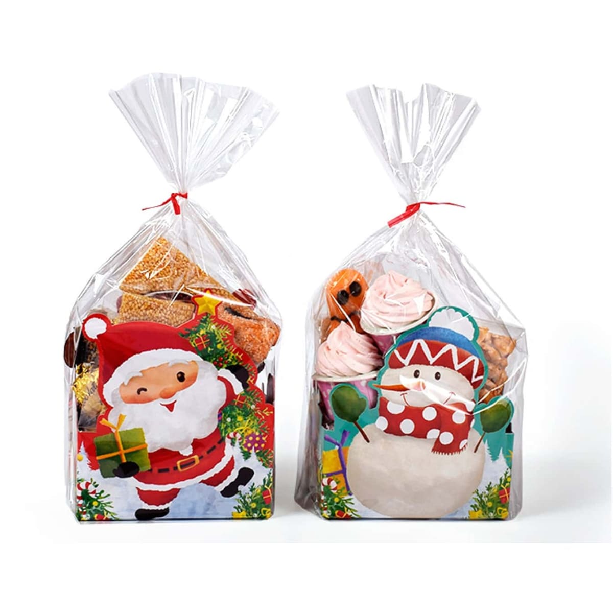 Set Bolsas con Base Cartulina Muñeco de Nieve 12x7x30 cm. - 10 Unidades4