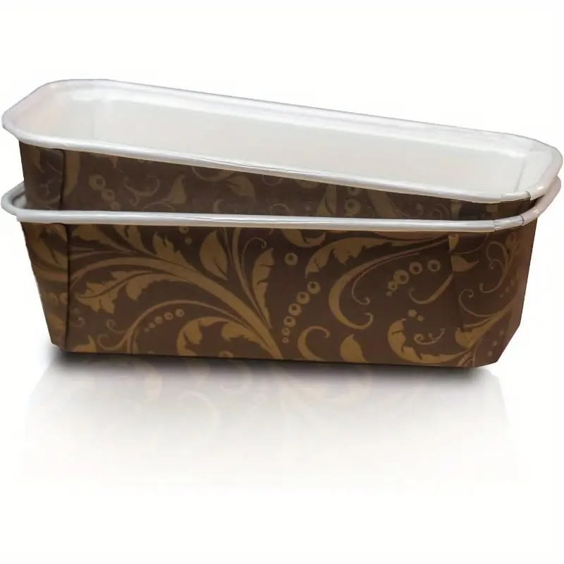 Molde Laminado Queque Café-Dorado 16x5x5 cm. 10 Unid.4