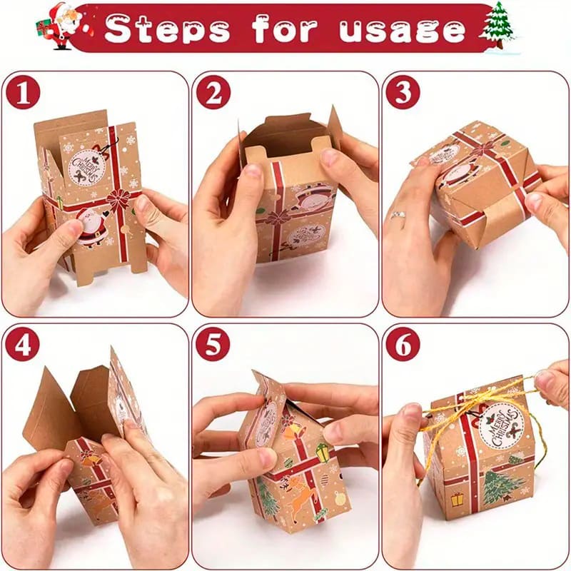 Set Cajas Casa Navidad Kraft N°5 10x7x5 cm. 4 Unidades6