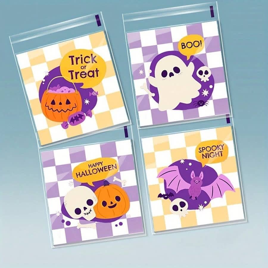 Bolsa Celofán Halloween N°1 10x10 con Adhesivo 100 Unidades3