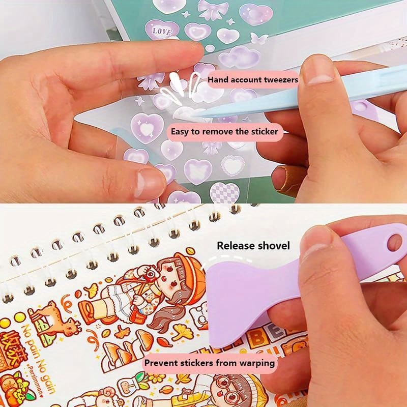 Set Pinza y Raspador para Stickers Pegatinas 2 Piezas Plástico8