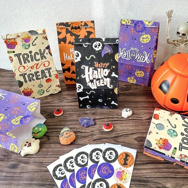 Set Bolsas de Papel Halloween y Stickers 12 Unidades4