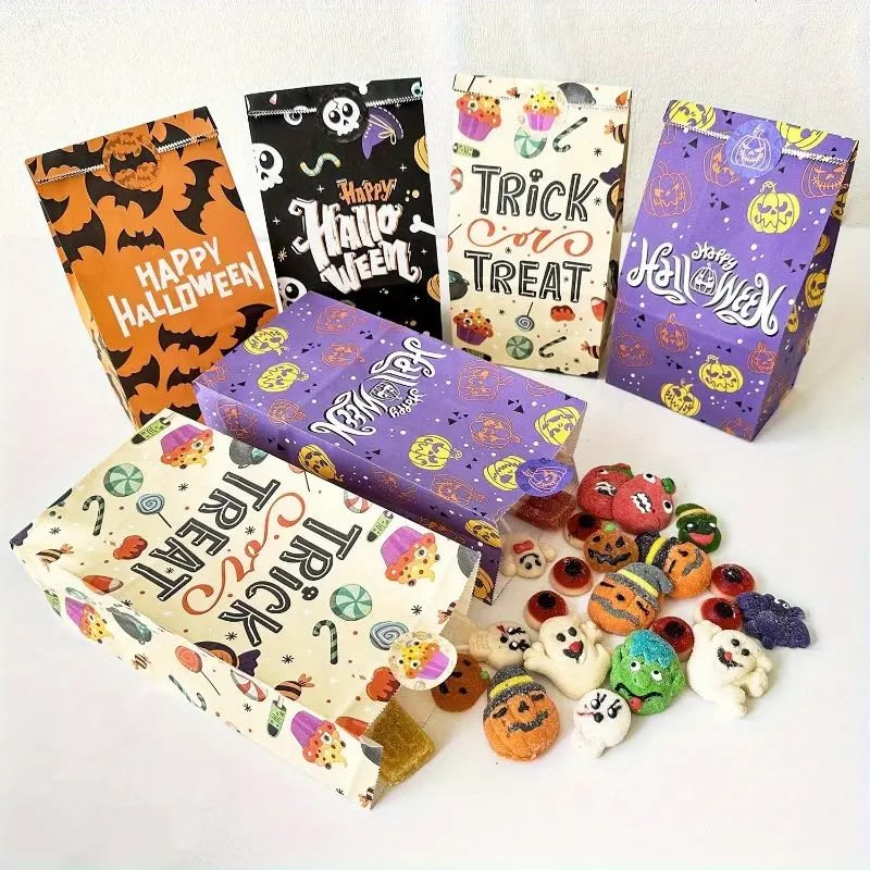 Set Bolsas de Papel Halloween y Stickers 12 Unidades2