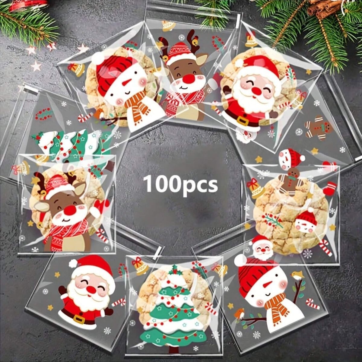 Bolsa Celofán Navidad 10x10 con Adhesivo - 100 Unidades4