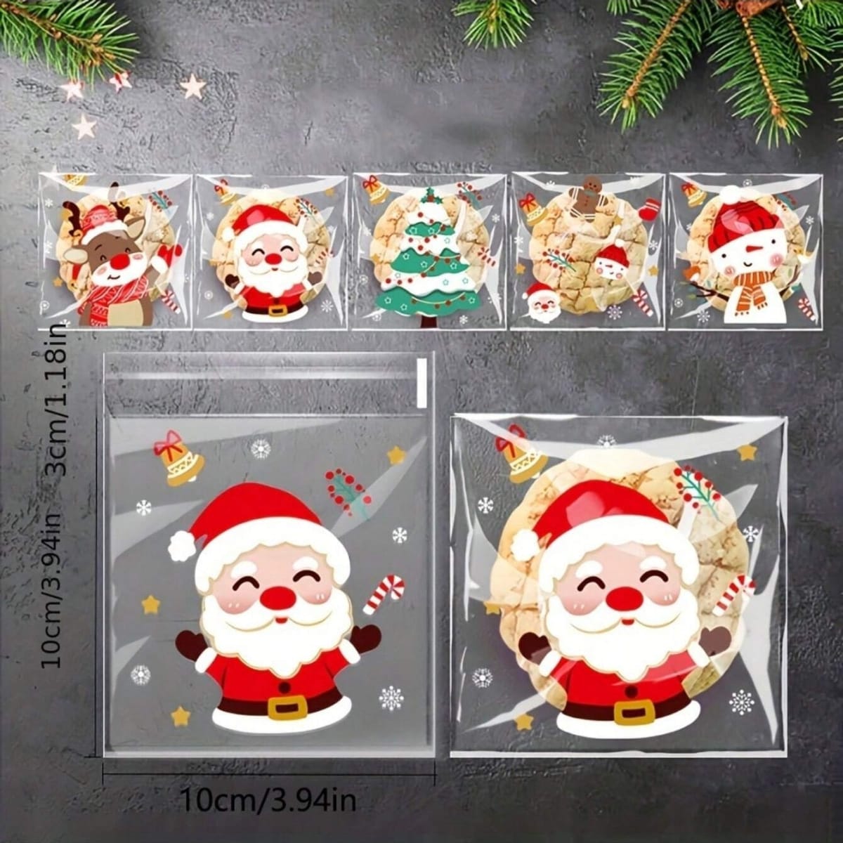 Bolsa Celofán Navidad 10x10 con Adhesivo - 100 Unidades6