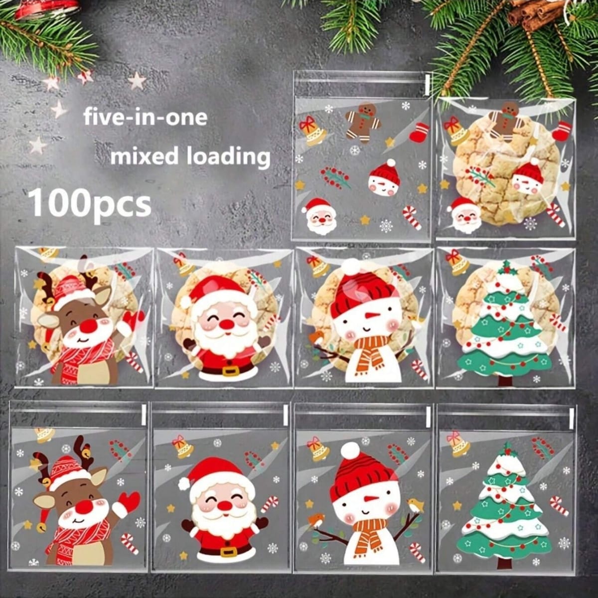 Bolsa Celofán Navidad 14x14 con Adhesivo - 100 Unidades5