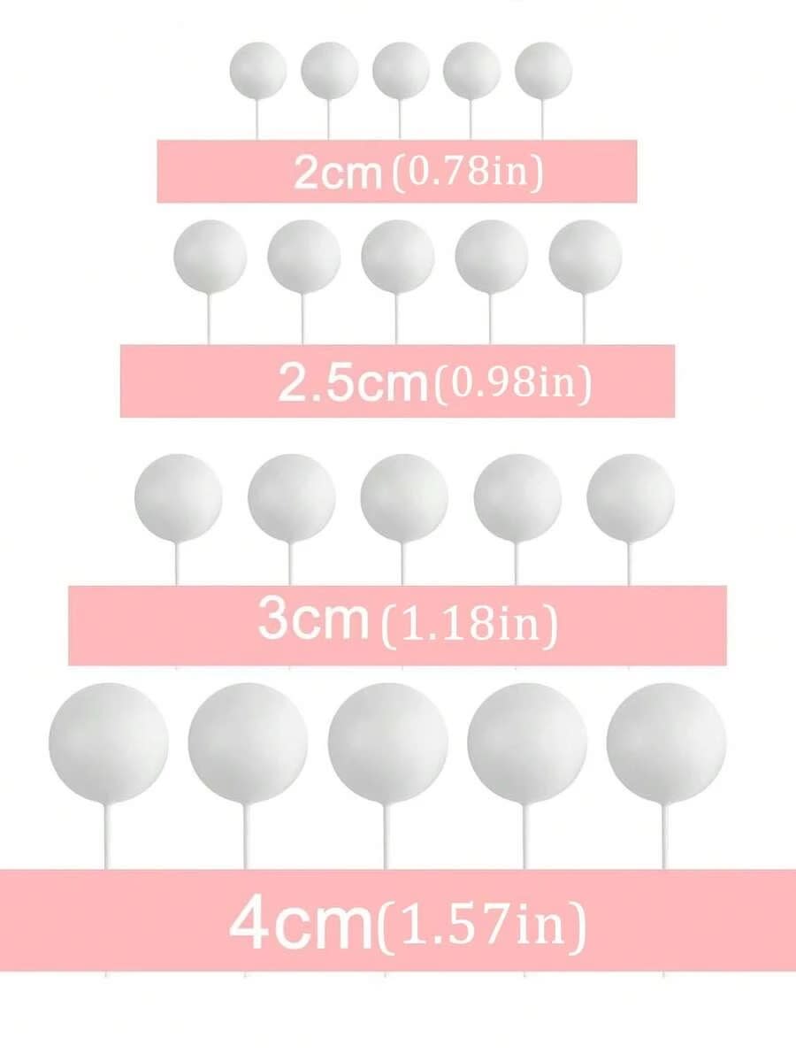 Esferas Decortativas para Tortas Blanco 20 Unidades4