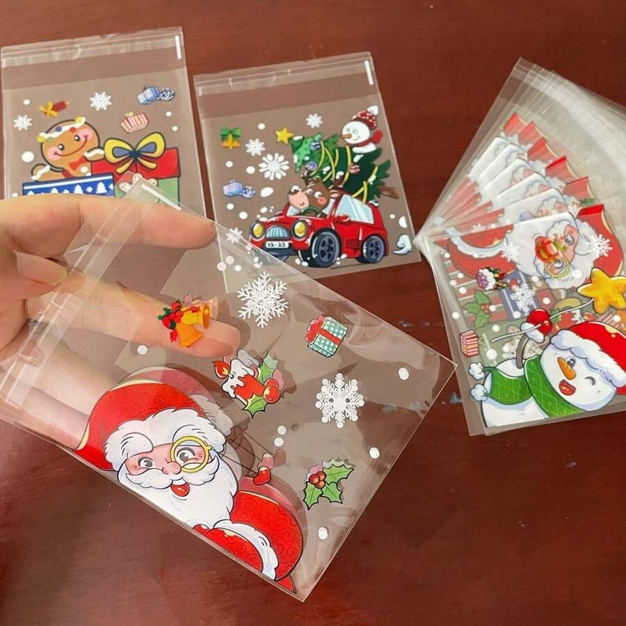 Bolsa Celofán Navidad N°3 10x10 con Adhesivo - 100 Unidades2