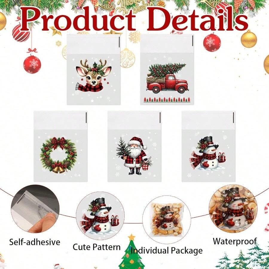 Bolsa Celofán Navidad N°2 10x10 con Adhesivo - 100 Unidades5