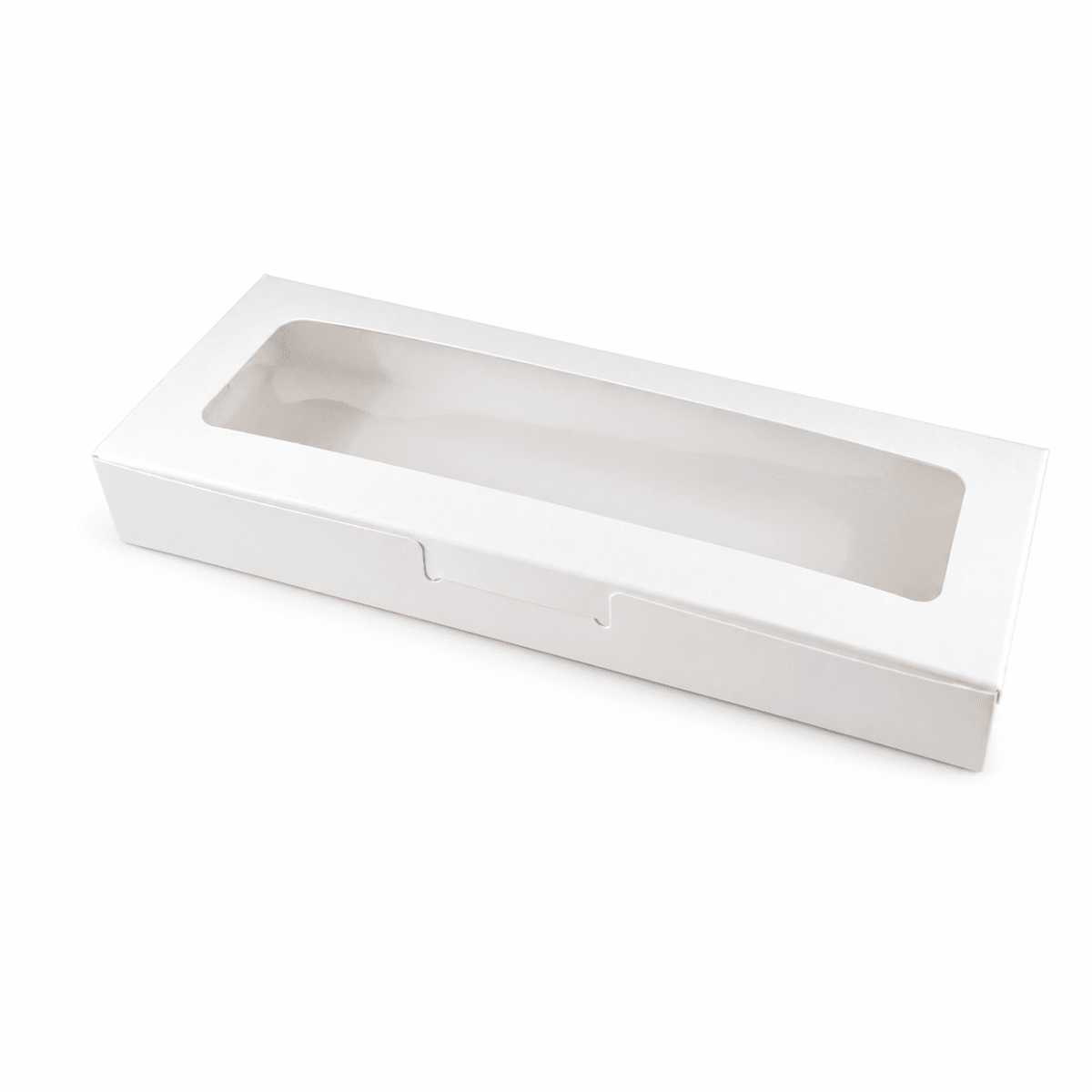 Caja Cartulina Blanca para 3 Alfajores 20x7x2.5 cm. 10 Unidades1