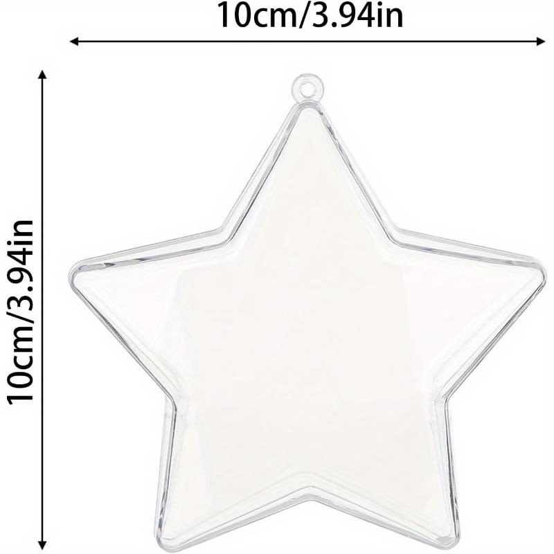 Estrella Acrílica Transparente 10 cm. 6 Unidades5