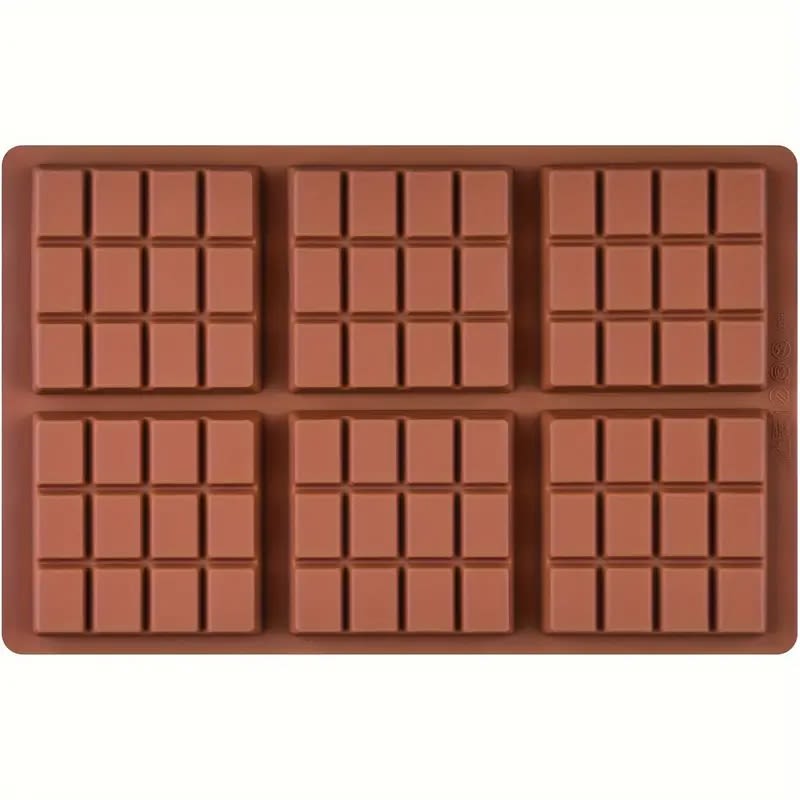 Molde Chocolate 6 Barras Cuadradas Silicona5
