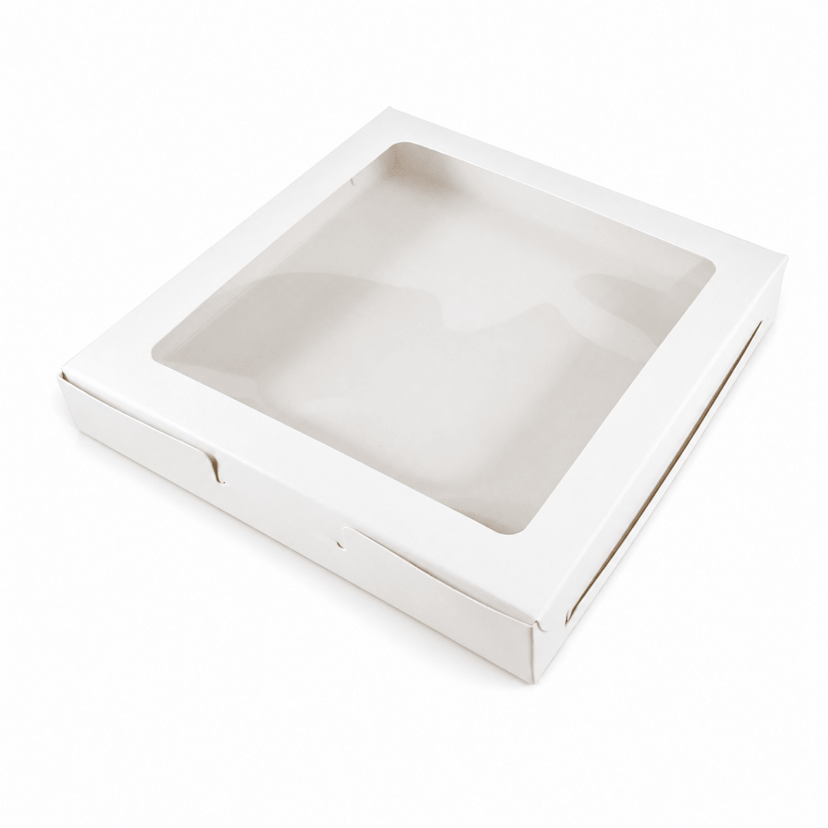 Caja Cartulina Blanca para 4 Alfajores 15x15x2.5 cm. 10 Unidades1