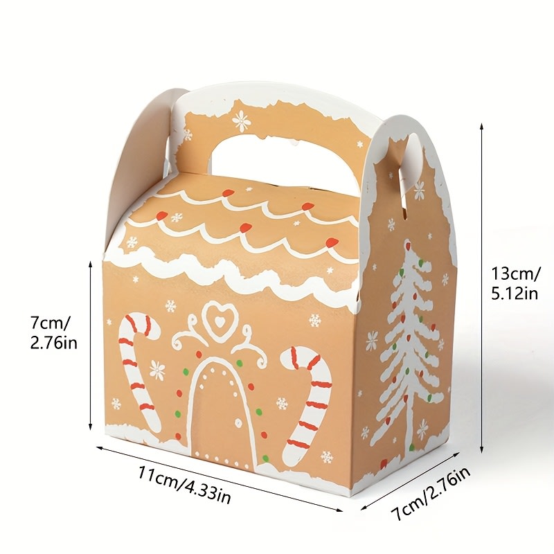 Set Cajas Navidad con Manilla Beige 12x11x7 cm. 4 Unidades4