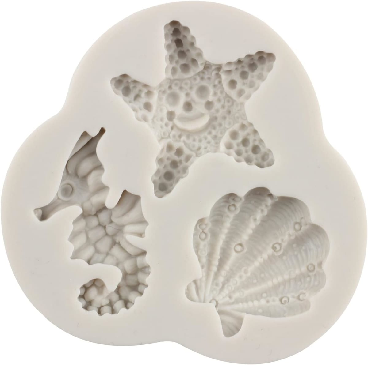 Molde Fondant Caballito de Mar, Conchita y Estrella Silicona2