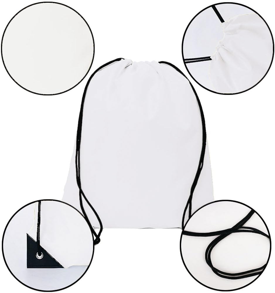 Morral Mochila Bolsa Tela Sublimar 32x42 cm. Blanco8