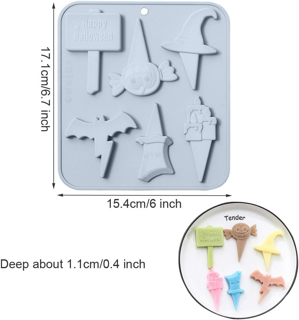 Molde Estacas de Halloween Silicona6