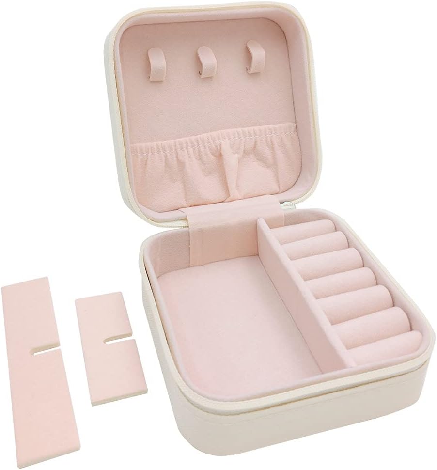 Joyero Organizador Joyas Mini Para Viajes Blanco 10x10x5 cm.4