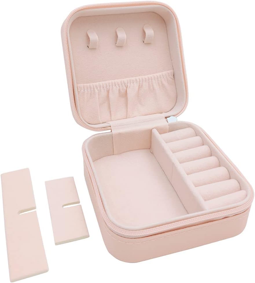 Joyero Organizador De Joyas Portátil Mini Para Viajes Rosa 10x10x5 cm.2