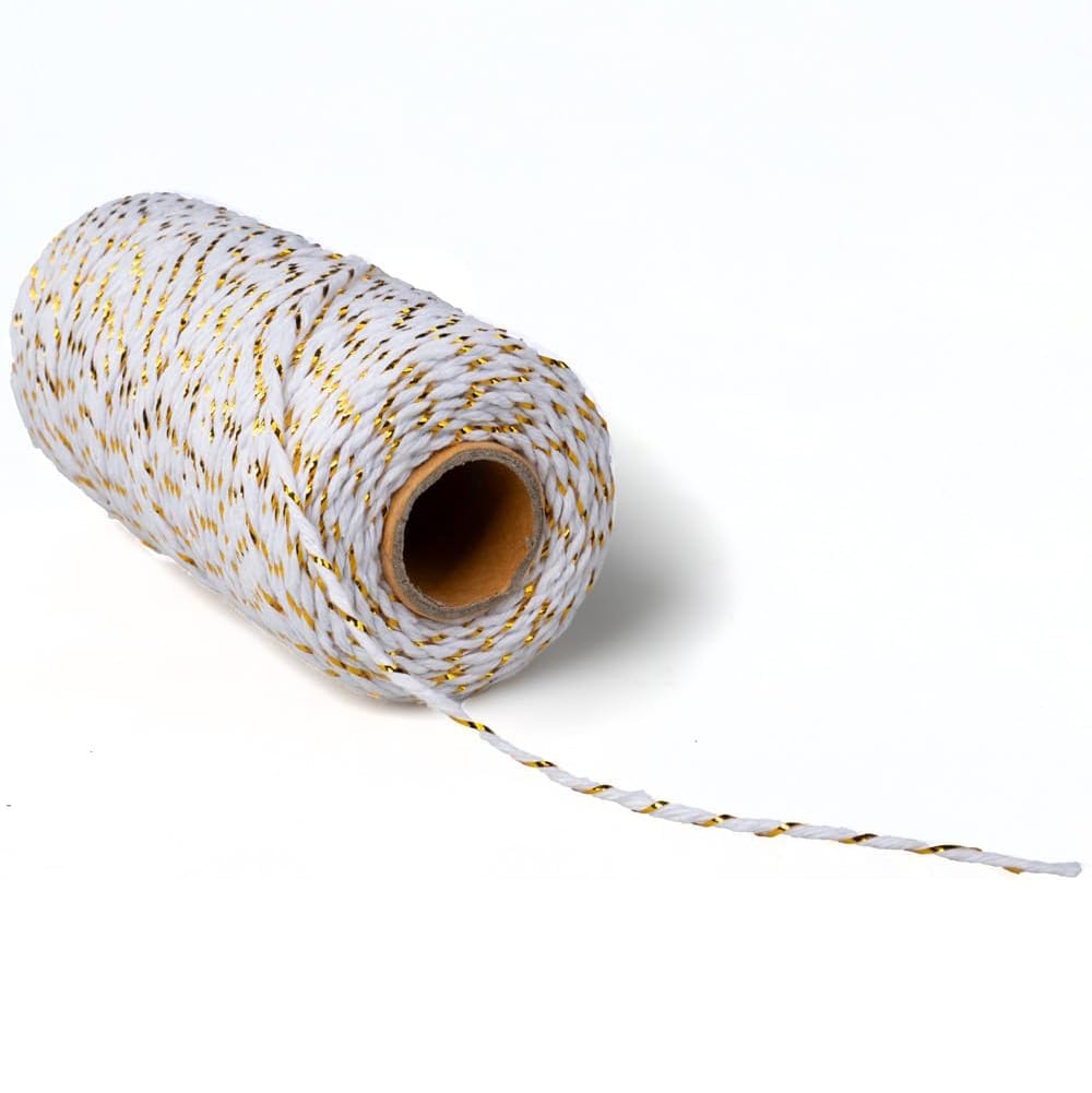 Cordón de Algodón Dorado-Blanco 100 mts.1