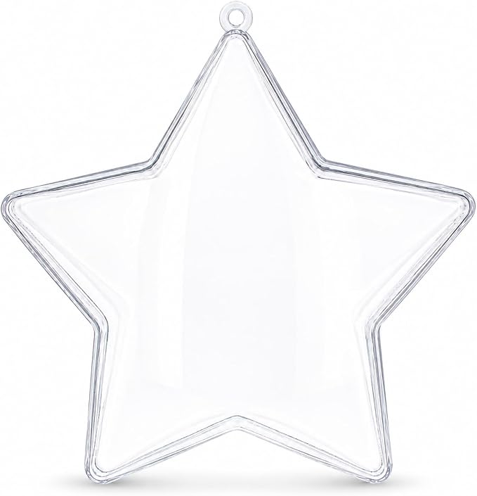 Estrella Acrílica Transparente 10 cm. 6 Unidades12