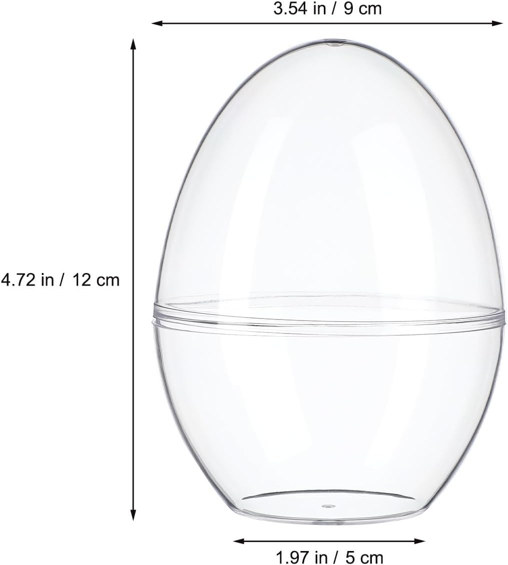 Huevo Acrílico Transparente 12x9 cm. 5 Unidades9