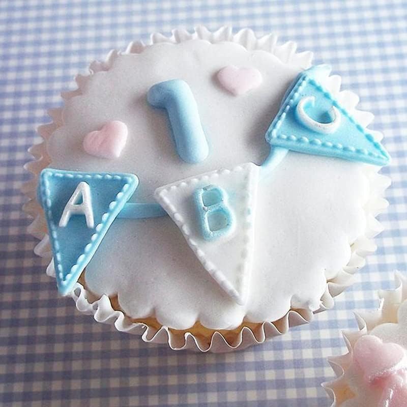 Molde Fondant Alfabeto Banderín Silicona4