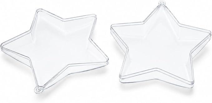 Estrella Acrílica Transparente 10 cm. 6 Unidades11