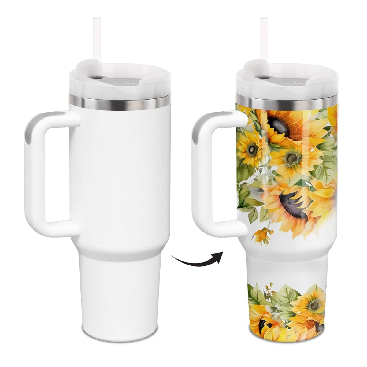 Vaso Térmico Con Bombilla para Sublimar 1,2l 40oz Acero Inox.6